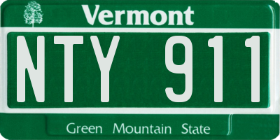 VT license plate NTY911