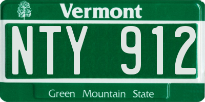 VT license plate NTY912