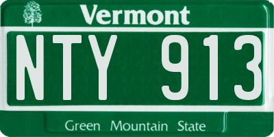 VT license plate NTY913