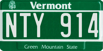VT license plate NTY914