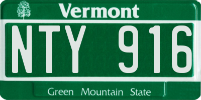 VT license plate NTY916