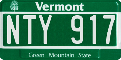 VT license plate NTY917