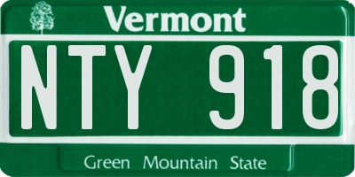VT license plate NTY918