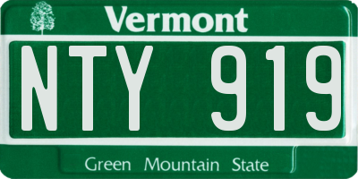 VT license plate NTY919