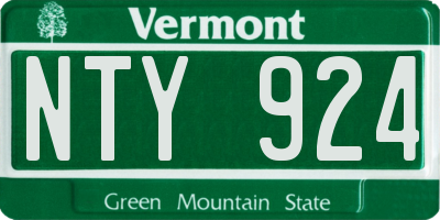 VT license plate NTY924