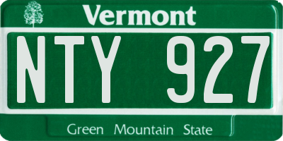 VT license plate NTY927