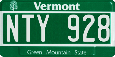 VT license plate NTY928