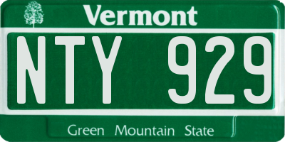 VT license plate NTY929