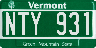 VT license plate NTY931