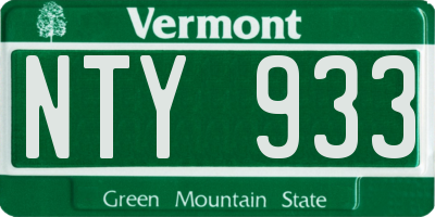 VT license plate NTY933