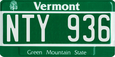VT license plate NTY936