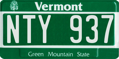 VT license plate NTY937