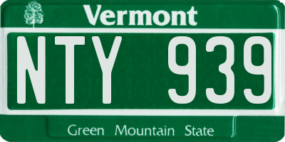 VT license plate NTY939