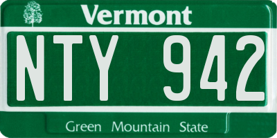 VT license plate NTY942
