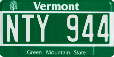 VT license plate NTY944