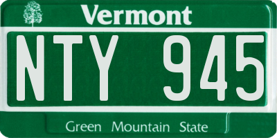 VT license plate NTY945