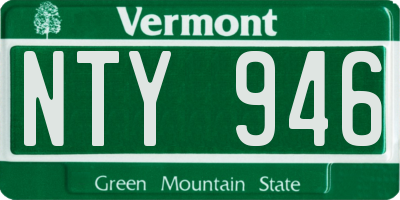 VT license plate NTY946