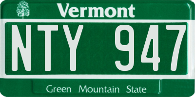 VT license plate NTY947
