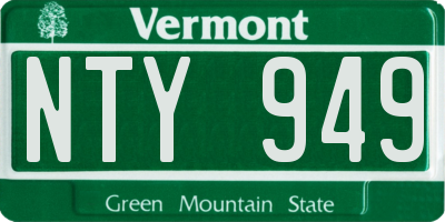VT license plate NTY949