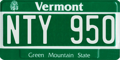 VT license plate NTY950