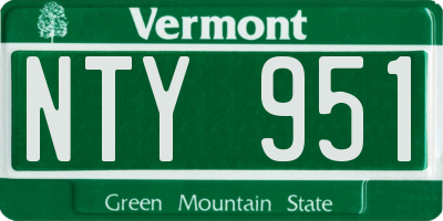 VT license plate NTY951