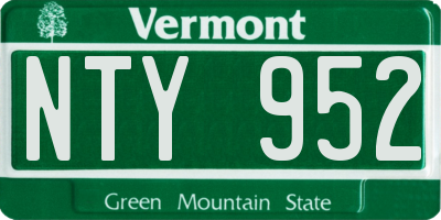 VT license plate NTY952