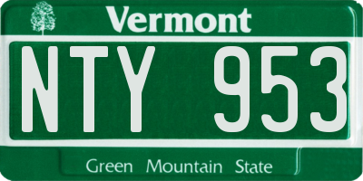 VT license plate NTY953