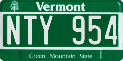 VT license plate NTY954