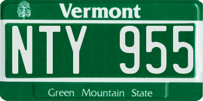 VT license plate NTY955