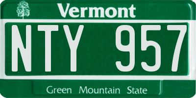 VT license plate NTY957