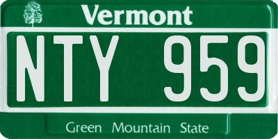 VT license plate NTY959