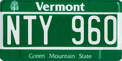 VT license plate NTY960