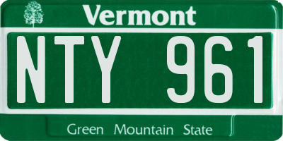 VT license plate NTY961