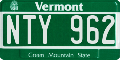VT license plate NTY962