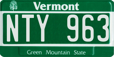VT license plate NTY963