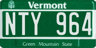 VT license plate NTY964
