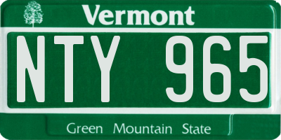 VT license plate NTY965