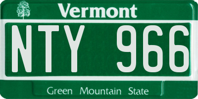 VT license plate NTY966