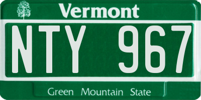 VT license plate NTY967