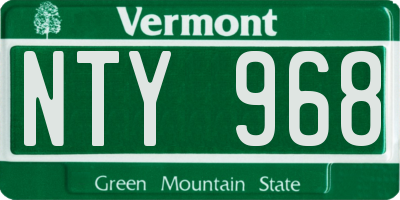 VT license plate NTY968
