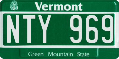 VT license plate NTY969