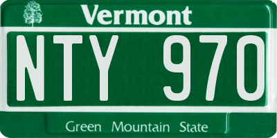 VT license plate NTY970