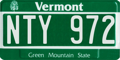 VT license plate NTY972