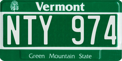 VT license plate NTY974