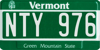 VT license plate NTY976