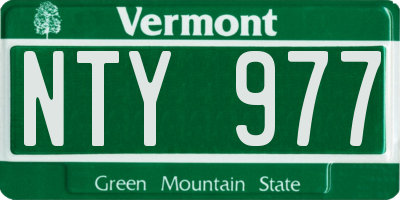 VT license plate NTY977