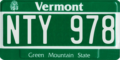 VT license plate NTY978