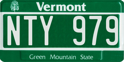 VT license plate NTY979