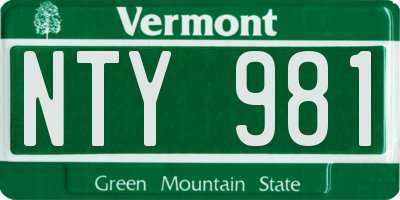 VT license plate NTY981