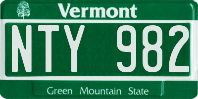 VT license plate NTY982